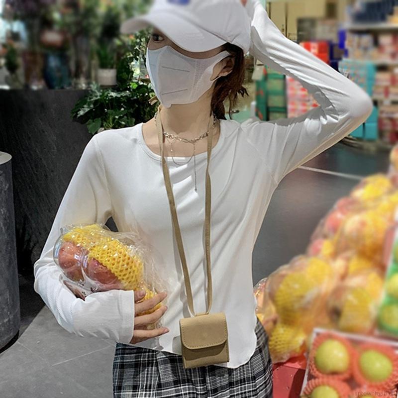 Áo thun tay dài màu trơn thiết kế độc đáo thời trang cho nữ