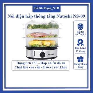 Nồi hấp thông tầng, nồi hấp điện Natoshi NS-09 15 Lít - Bảo vệ sức khỏe - Nấu ăn healthy