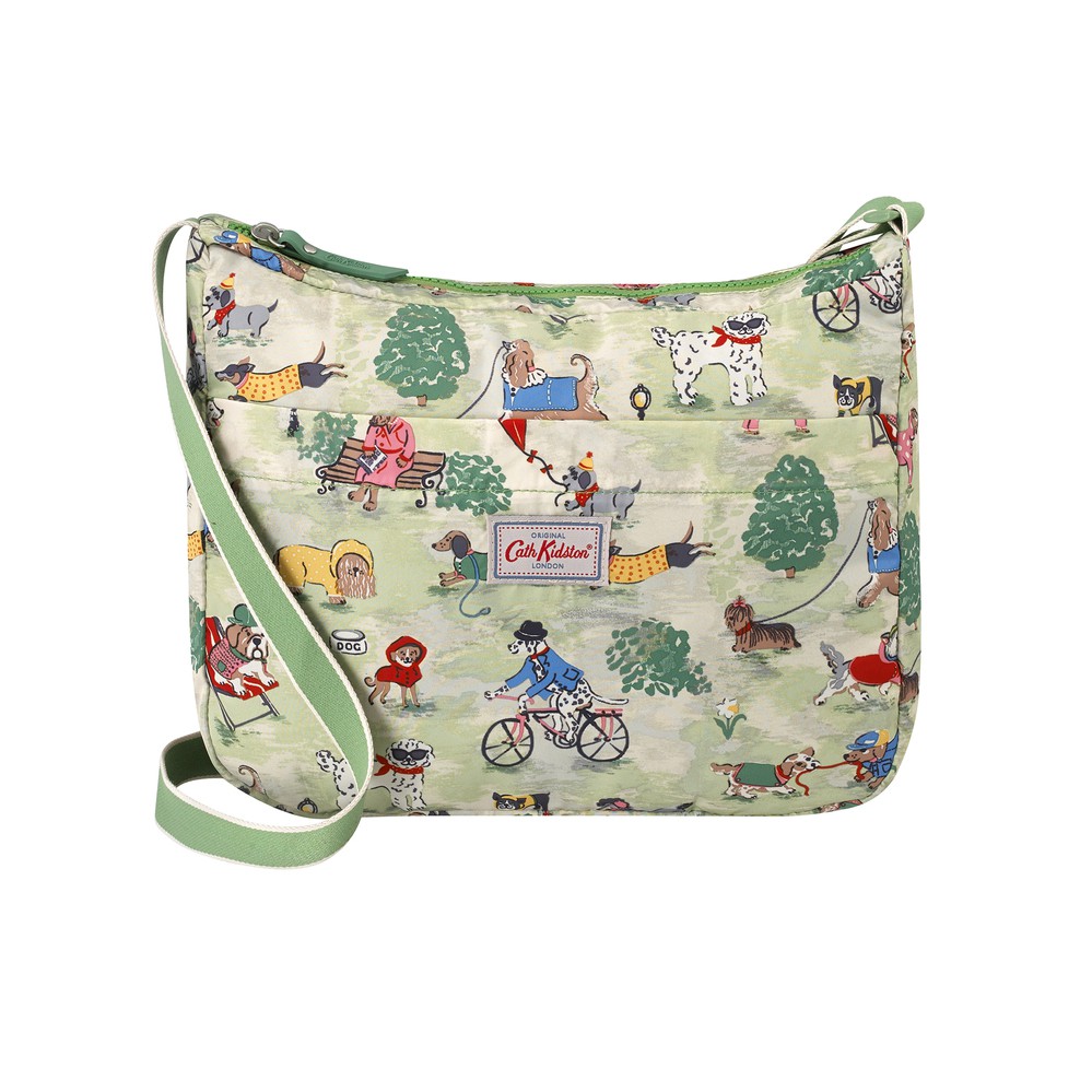 Cath Kidston -  Túi đeo chéo gấp gọn Foldaway Cross Body Park Dogs -  984157 - Green