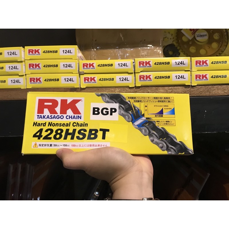 Sên RK Takasago Nhật bản vàng/đen  428HSB - sên Exciter / Winner / Winner X / Raider / Satria