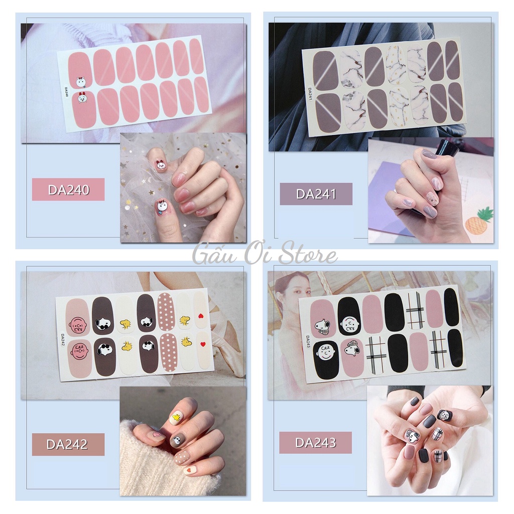 Bộ 14 Miếng Dán Móng Tay Siêu Xinh Phong Cách Hàn Quốc