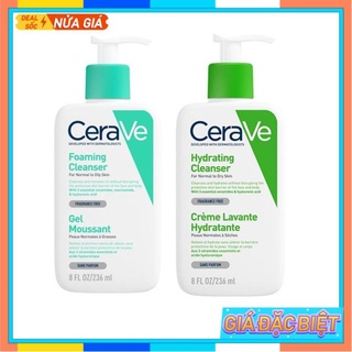 Sữa Rửa Mặt Cerave, Foaming Facial Cleanser Da Dầu- da khô Chính Hãng