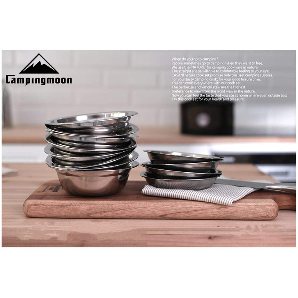 Bộ nồi nấu ăn dã ngoại bằng thép không rỉ Campingmoon Cookware MC-210 (6 người)