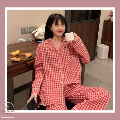 [ Qùa tặng dây cột tóc ] Pijama nữ chất liệu kate thái đẹp bộ ngủ dài tay hàn quốc  cao cấp đồ bộ nữ giá rẻ POPPY Caro | BigBuy360 - bigbuy360.vn