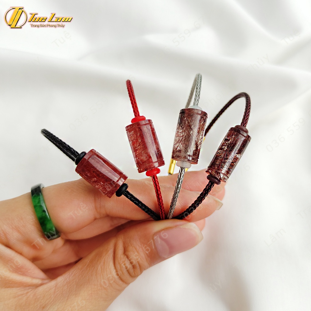 Vòng tay may mắn lu thống thach anh tóc đỏ hợp mệnh hỏa thổ, mang lại tài lộc hanh thông - Tuệ Lâm