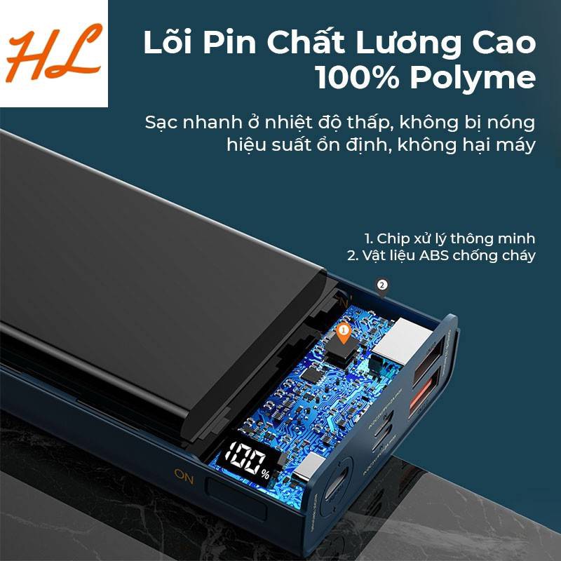 Pin Sạc Dự Phòng Remax RPP-108 20000mAh Lõi Li-Polymer, (Cổng Sạc Nhanh QC3.0 và PD 18W Type-C) - Hưng Long PC