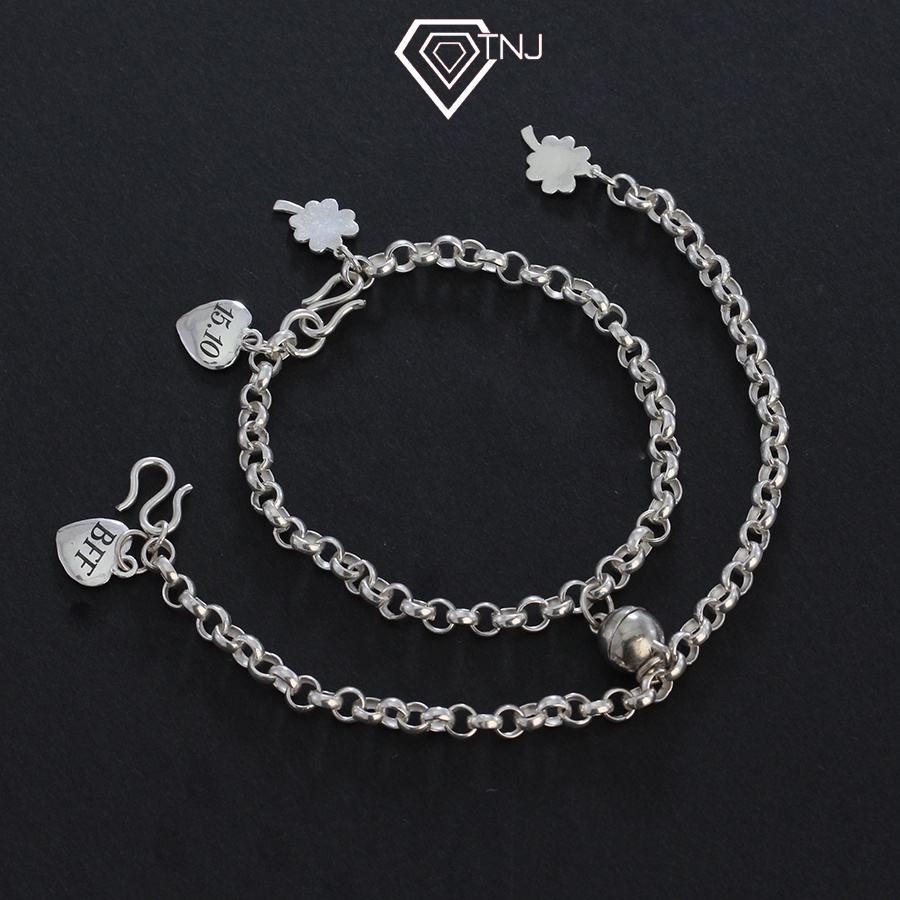 Vòng tay đôi bạn thân gắn nam châm khắc tên đẹp - Món quà kỉ niệm tình bạn LTD0022 - TNJ