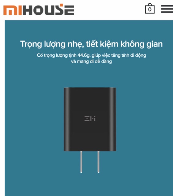 Củ Sạc nhanh QC 3.0 18W XIAOMI ZMI HA612 QC 3.0 18W - chuẩn An Toàn 3C Quốc Tế