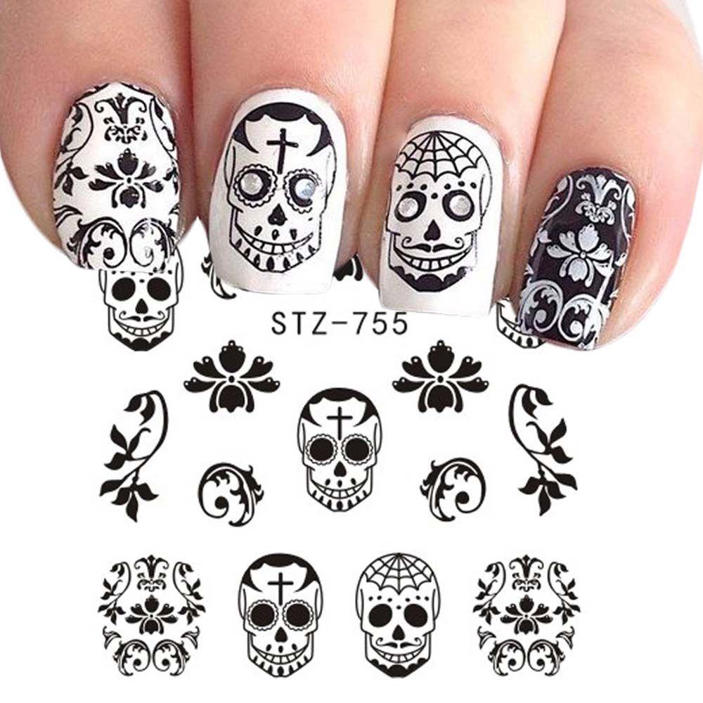 [Hàng mới về] Miếng dán móng tay hình kinh dị phong cách ins Halloween DIY