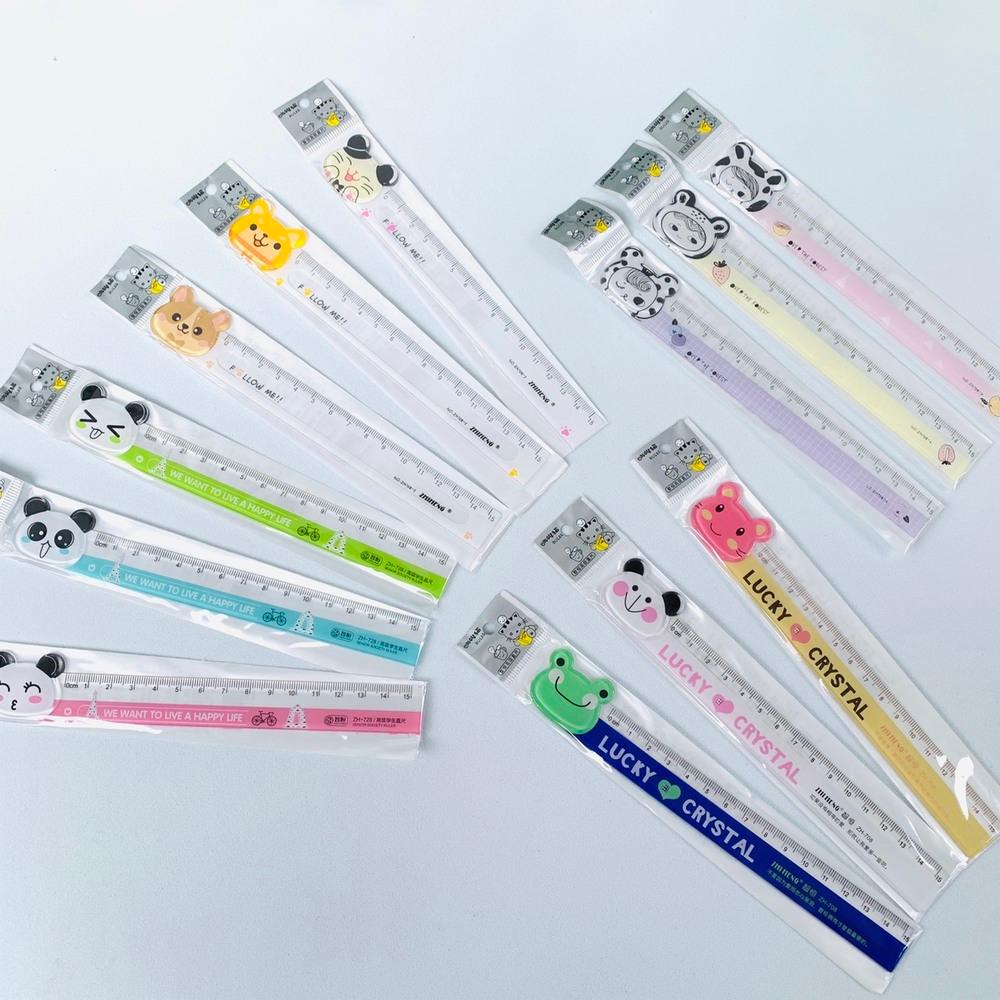 Thước nhựa học sinh 15cm hình con vật cute dễ thương