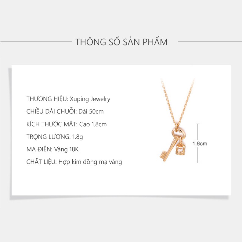 Dây Chuyền Mạ Vàng 18K, Thiết Kế Phong Cách Tranh Nhã Sang Trọng, XPDC21