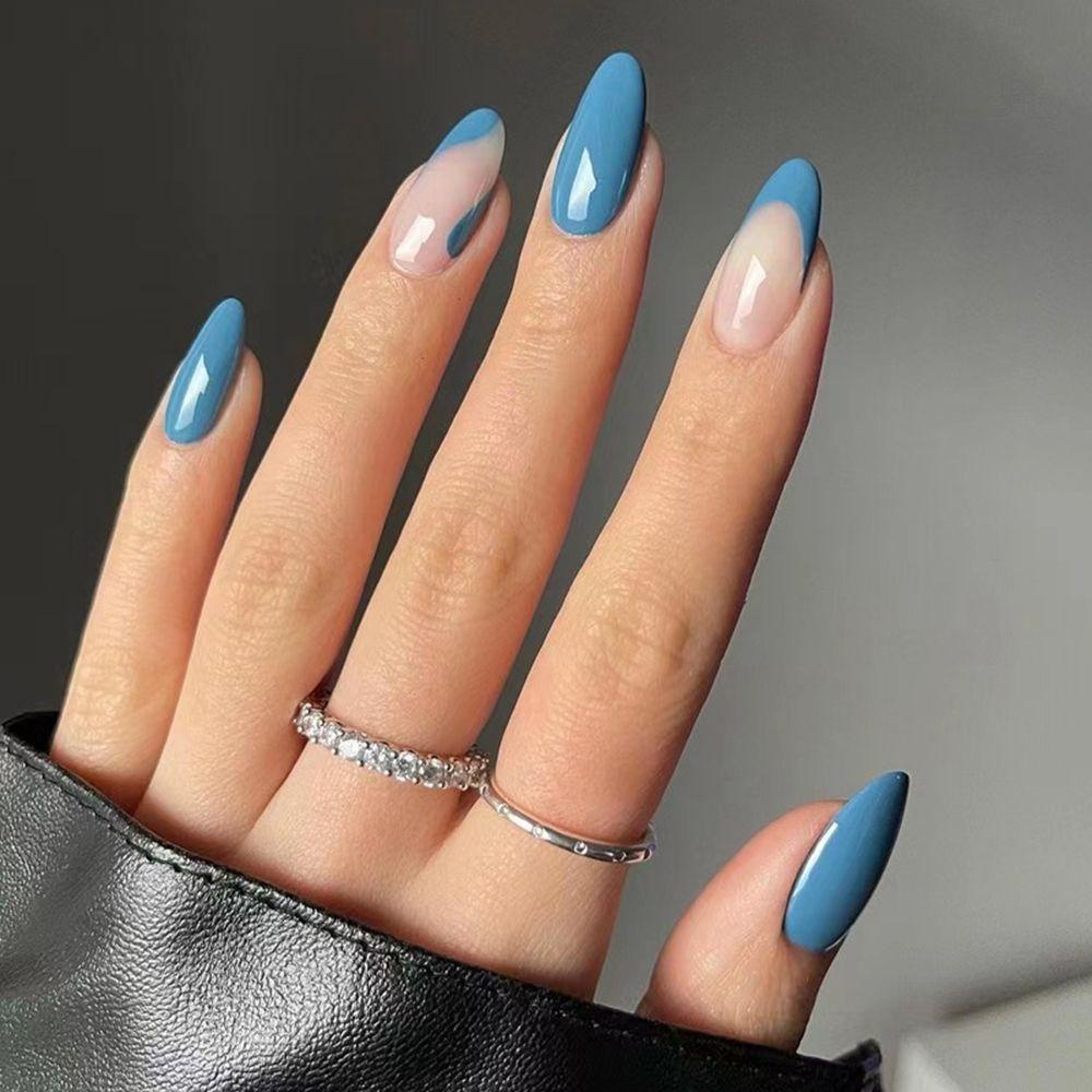MAX=&gt; 24pcs/Box Women Fashion Almond False Nails Artificial Nail Tips Wearable Detachable Manicure Tool Press On Nails Full Cover Fake Nails