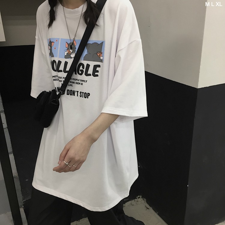 Áo thun tay lỡ  WOLLAGLE  phông Unisex nam nữ tee oversize form rộng pull Ulzzang Streetwear Hàn Quốc vải mềm