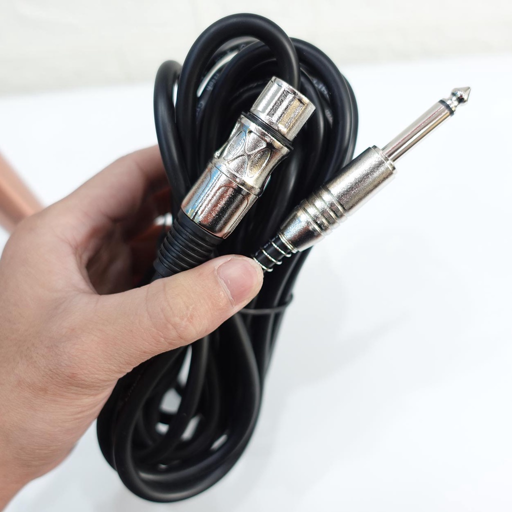 Micro Dây Karaoke Shupu SM-8.2 - Micro Chất Xịn, vỏ mạ đồng, Dây dài 6m - Chất âm trầm ấm, Bảo hành 6 tháng