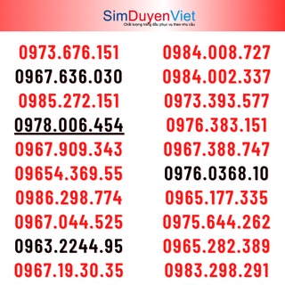 Sim số đẹp Viettel đầu 09 giá rẻ nguyên kít chưa kích hoạt (D1C1)