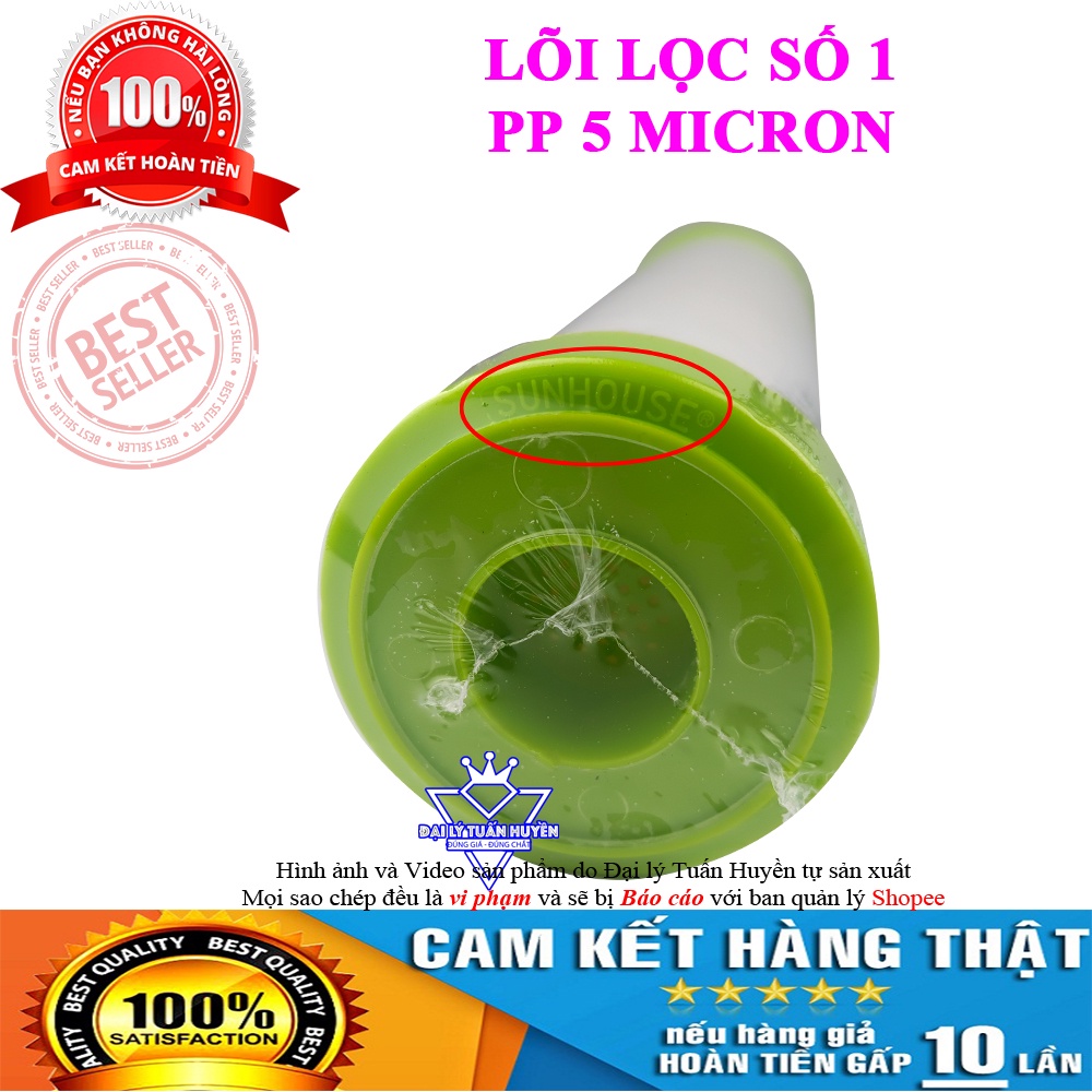 Bộ 3 Lõi lọc nước SUNHOUSE 1 2 3 chính hãng