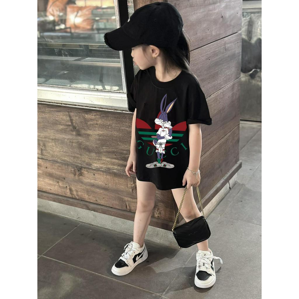 Áo thun gia đình gúc chi thỏ xám cho bé , áo phông trẻ em unisex bé trai , gái , Kid_genz