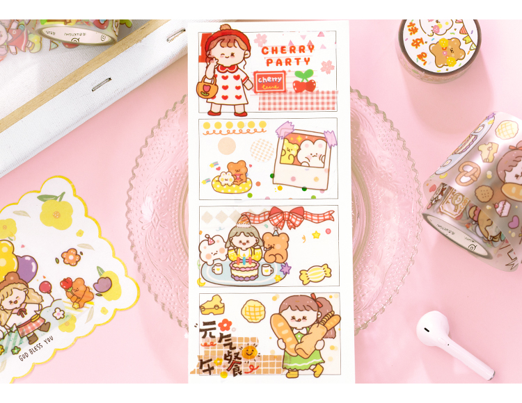 Cuộn Băng Dính Trang Trí Họa Tiết Hoạt Hình Dễ Thương