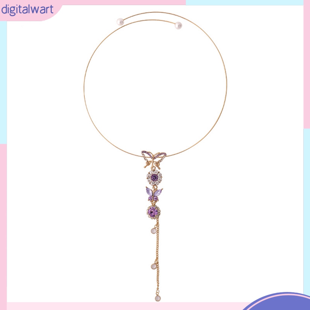 Vòng Cổ Choker Mặt Hình Bướm Đính Đá Có Thể Điều Chỉnh Kích Cỡ