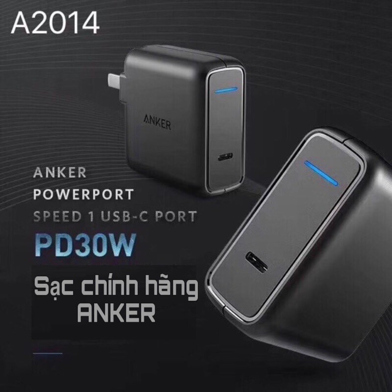 [Mã SKAMCLU9 giảm 10% đơn 100K] Củ sạc nhanh PD 30W ANKER A2014 IQ