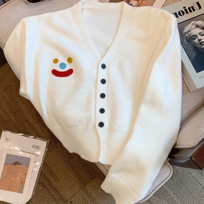 Áo dệt kim ZHELIHANGFEI dài tay cổ chữ V thời trang dành cho nữ