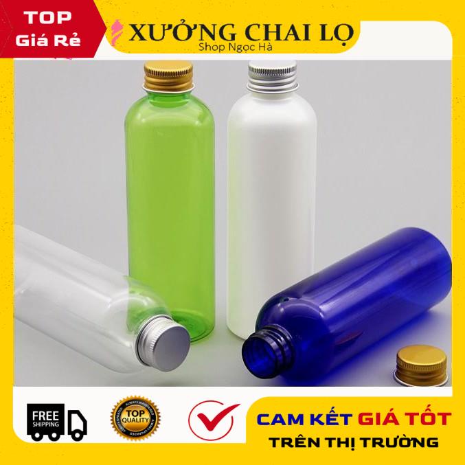 Chai Chiết Mĩ Phẩm ❤ GIÁ RẺ NHẤT ❤ Chai nhựa pet nắp vặn nhôm 100ml chiết mỹ phẩm, dung dịch , phụ kiện du lịch