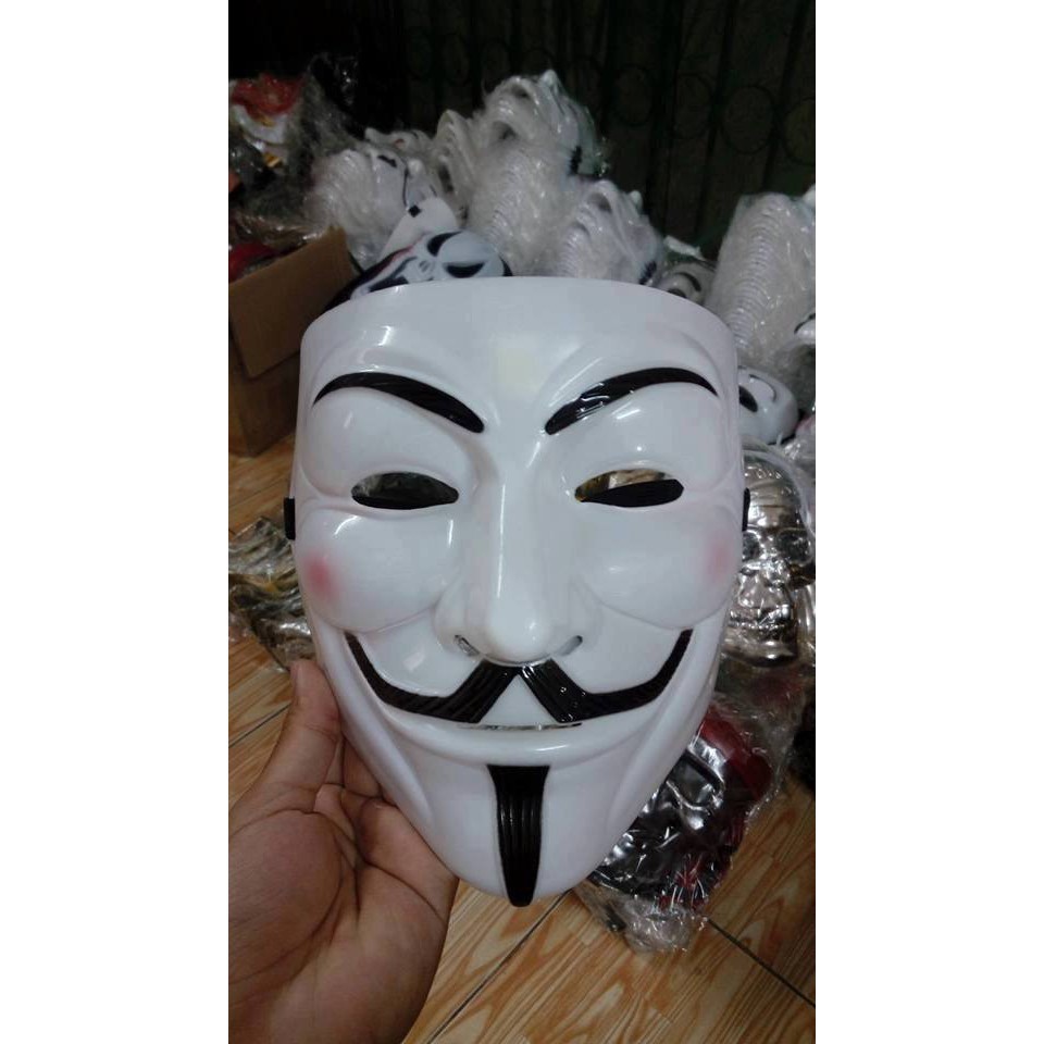 Mặt nạ hacker - Anonymous - Mặt nạ hacker 2020 - MẶT NẠ HÓA TRANG HACKER anonymous màu trắng