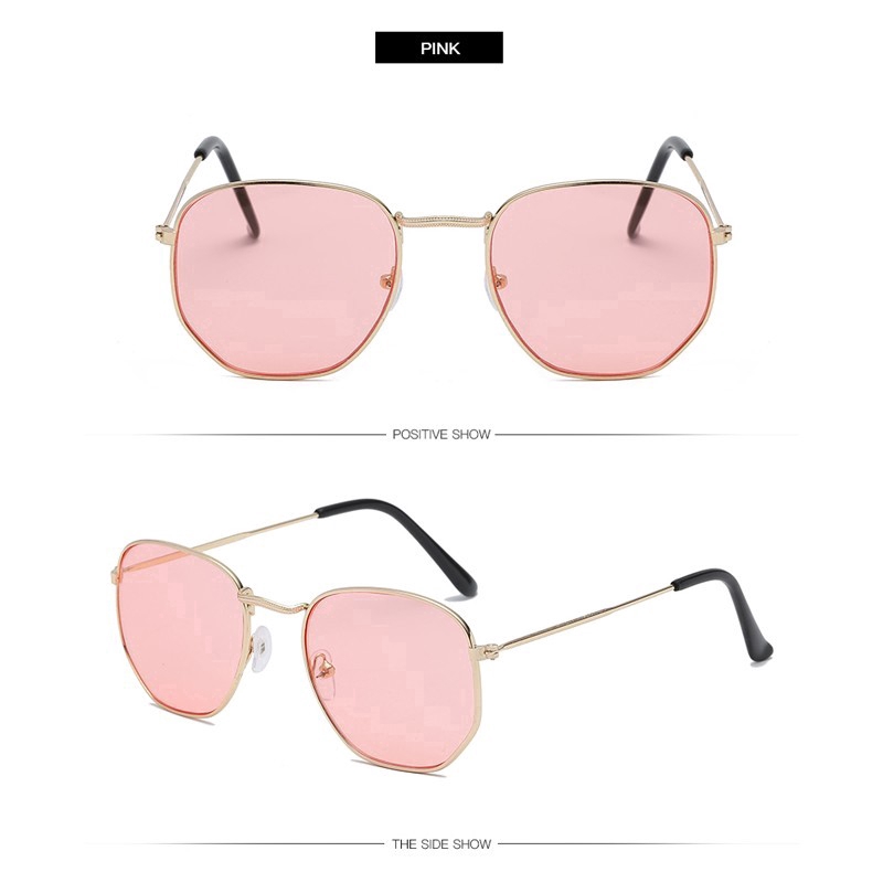 Kính mát gọng 6 cạnh thời trang vintage cho nữ