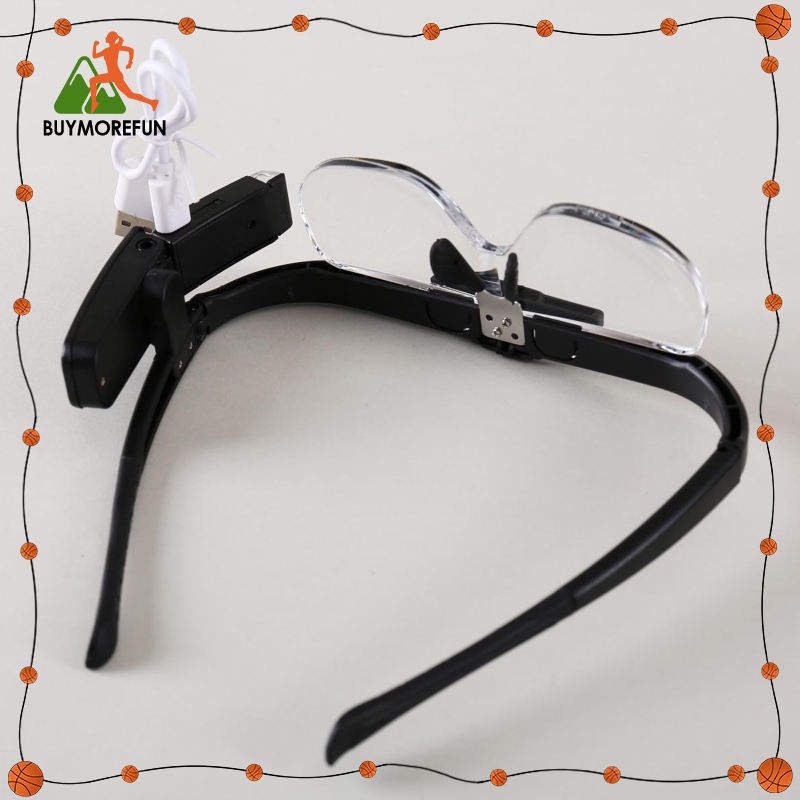 Kính Lúp Đeo Đầu Phóng Đại Có Đèn LED 4 Lens