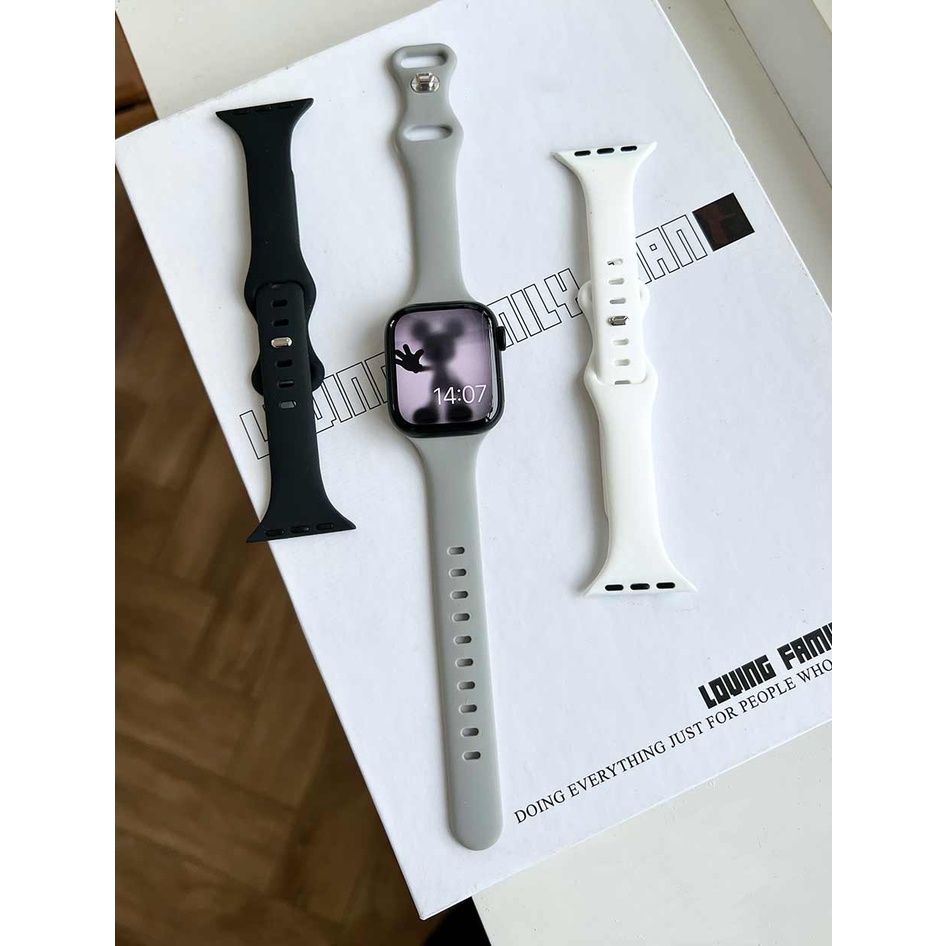 Dây Đeo Thay Thế Bằng Silicon Thoáng Khí Cho iwatch series 49mm 45mm 44mm 42MM 41mm 40MM 38mm ultra 8 7 6 SE 5 4 3 2 T500 Pro / d20