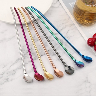 Muỗng kiêm ống hút bằng inox có thể sử dụng lại tiện dụng - ống hút kiêm thìa cao cấp (Tặng cọ rửa)