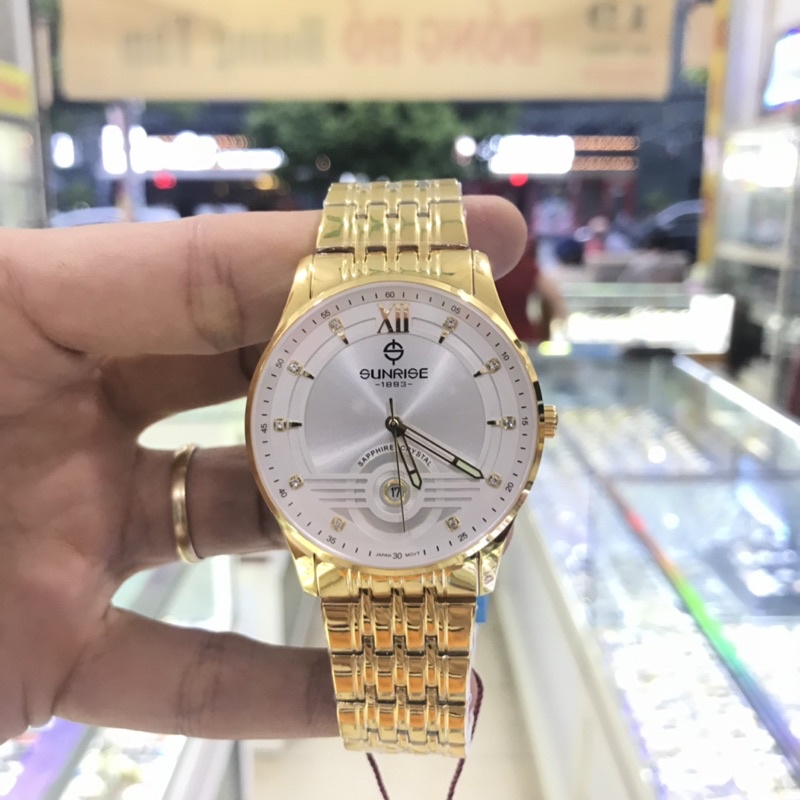 Đồng hồ nam SUNRISE 1226SA Full hộp, thẻ chính hãng, Kính Saphire chống xước