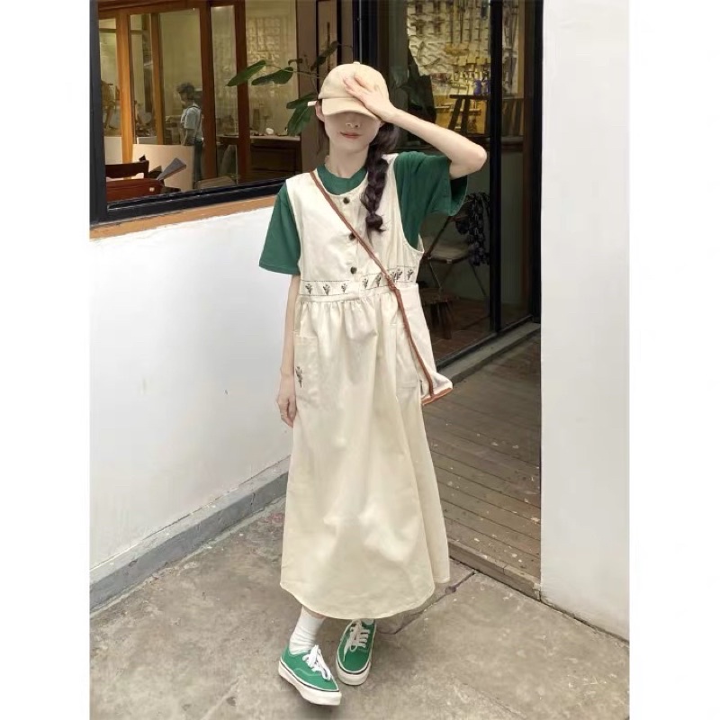 THE CHANCY - Naga dress/ Đầm Thô Thêu Hoa Phong Cách Vintage cho nữ