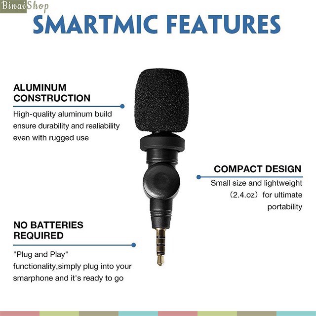 [Mã ELHACE giảm 4% đơn 300K] Saramonic SmartMic - Micro Cho Smartphone