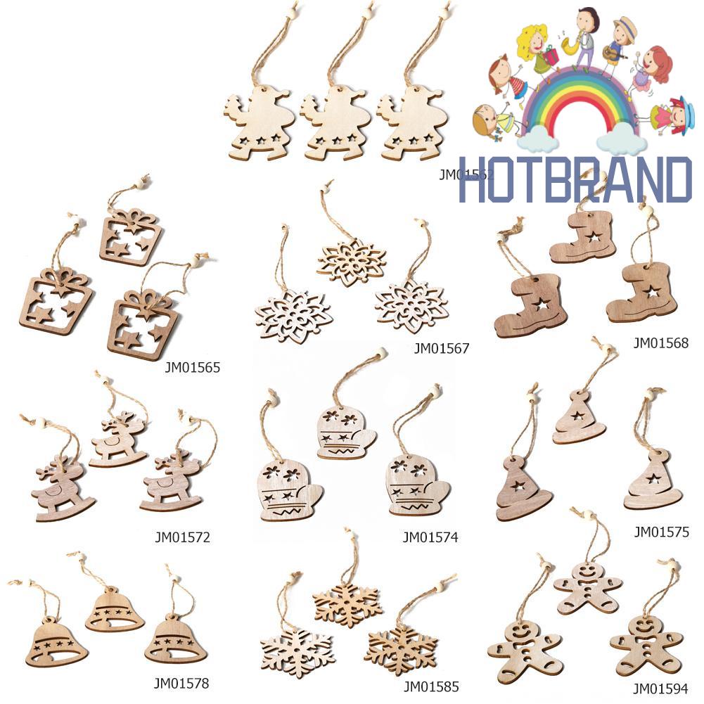Set 3 phụ kiện gỗ treo trang trí cây thông Noel