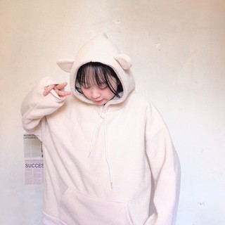 [FREESHIP] hoodie lông cừu tai gấu siu yêu và cực dày
