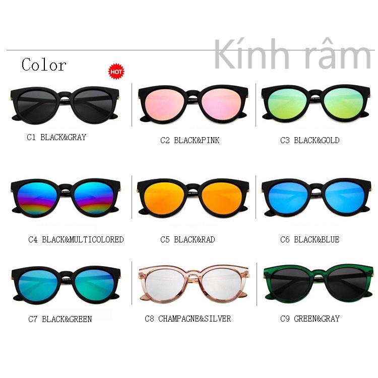 Kính mát mắt mèo phong cách Retro đơn giản cho nữ