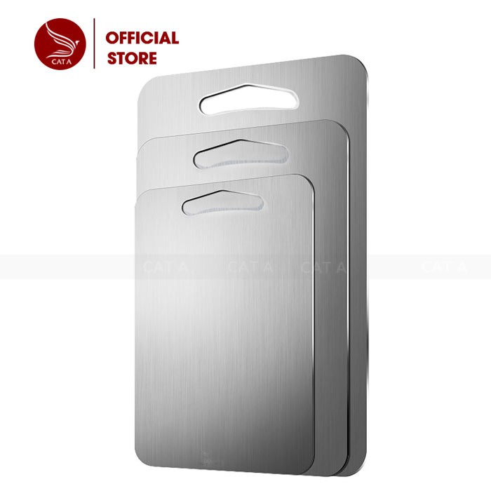 Thớt INOX304 chữ nhật kháng khuẩn cao cấp Cát Á - Rã đông tốt, chống gỉ sét, vi khuẩn, dễ dàng vệ sinh !