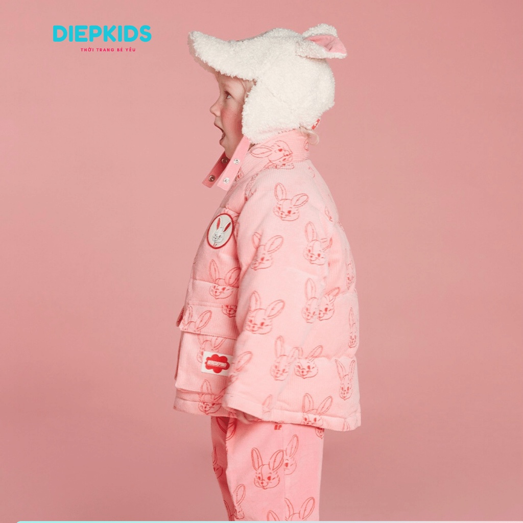 Áo khoác cho bé gái Bebe De Pino áo khoác nhung tăm xuất Hàn cho bé 4-7 tuổi-DA2311