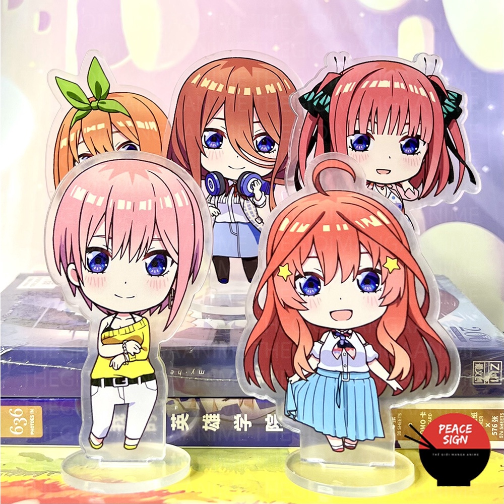 Standee mini Gotoubun No Hanayome mô hình NHÀ CÓ NĂM NÀNG DÂU anime chibi mica trưng bày