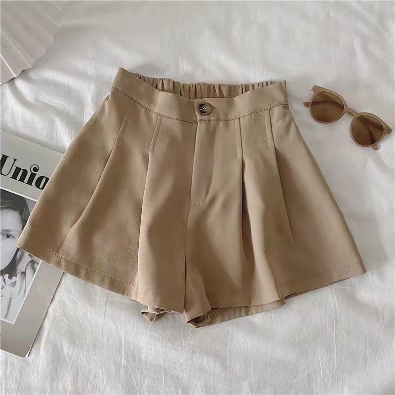 [Linin] Quần Short Dáng Chữ a Ống Rộng Lưng Cao Xếp Ly Phong Cách Mới Cho Nữ
