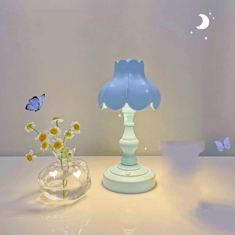 Đèn ngủ để bàn ba tốc độ hình lá sen mini dễ thương sáng tạo lãng mạn cho phòng ngủ