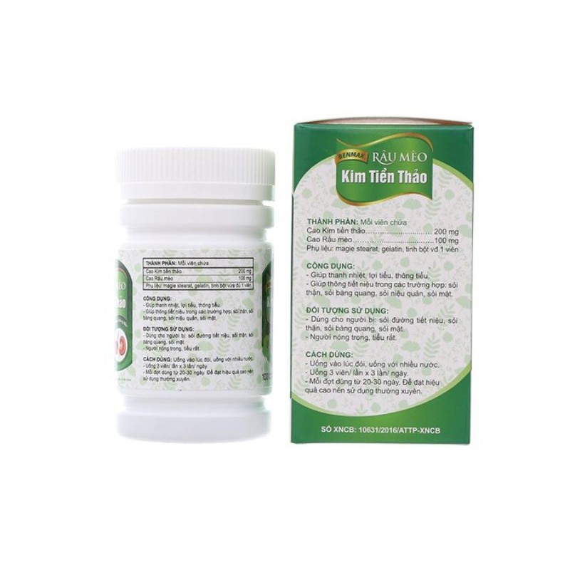 Kim tiền thảo râu mèo Benmax hỗ trợ thanh nhiệt, lợi tiểu, thông tiểu, lọ 100 viên