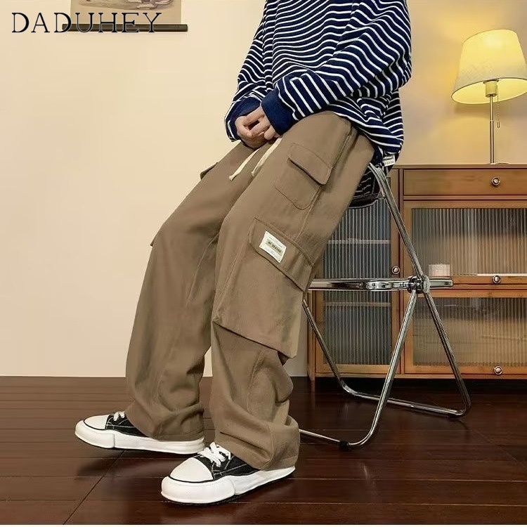 DaDuHey Men's Autumn Trendy Smart and All-Matching Mechanical Style Overalls Korean-Style Loose Casual Harem Pants