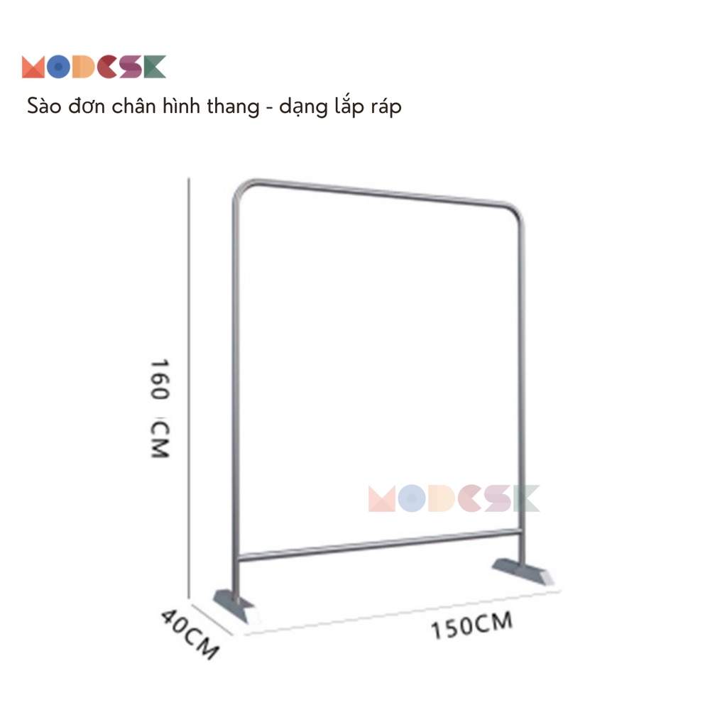 Sào/Giá đơn chân hình thang [sang trọng] Inox 304 Modesk [treo quần áo Shop thời trang]