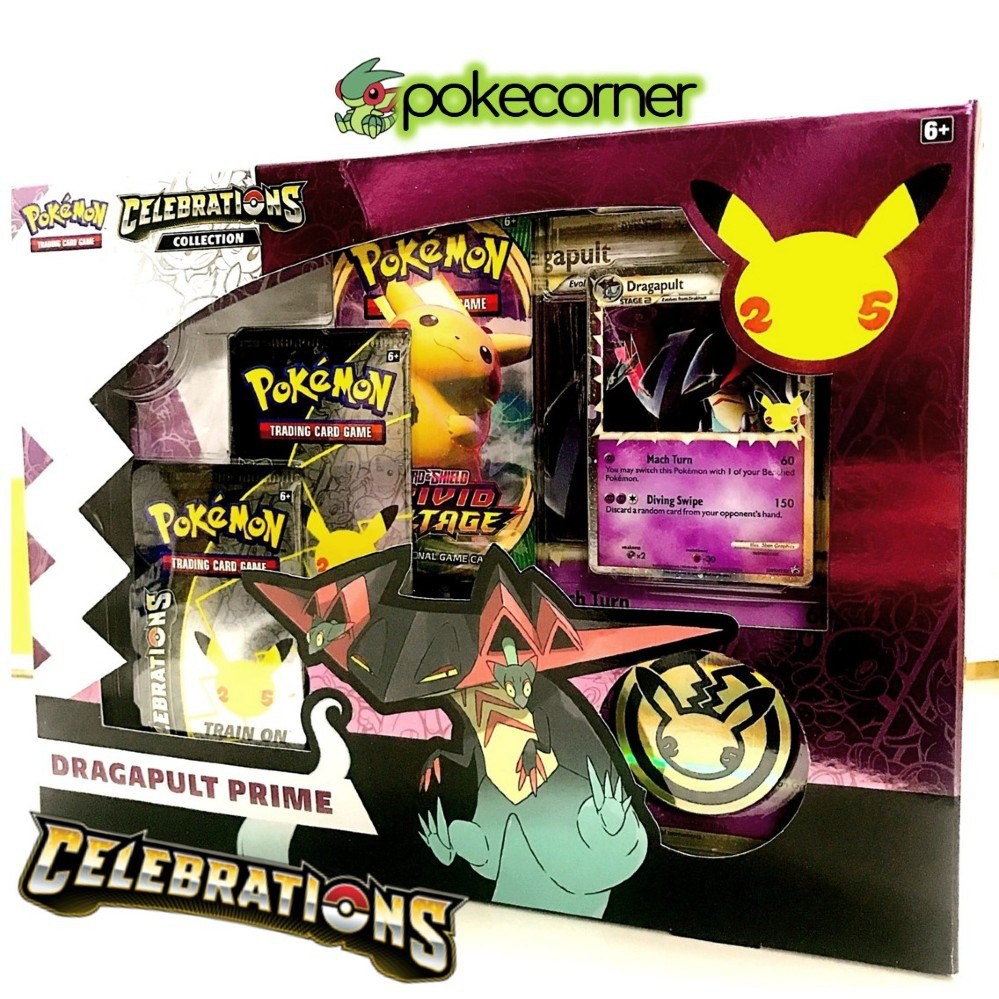 [Có Album] Hộp bài Pokemon tcg Dragapult Prime Celebrations Collection 25th Anniversary Kỉ niệm 25 năm Celebration