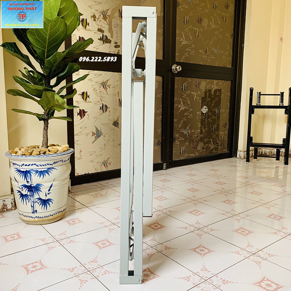 Chân bàn gấp Trường Phát màu ghi 1m2, 1m, chân sắt sơn tĩnh điện siêu bền, siêu chắc khoẻ, gấp gọn tiện ích