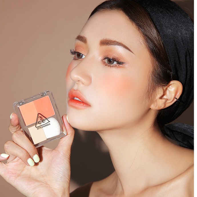 Má Hồng 3CE Dual Blend Blusher Màu Tone Hồng + Cam