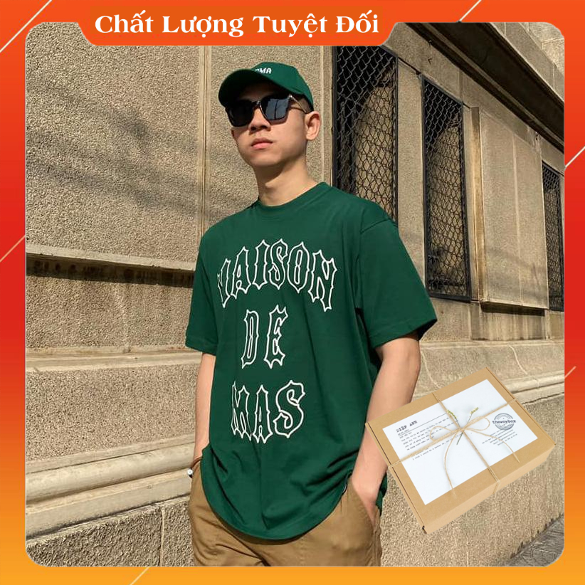 Áo Thun Xanh Lá MaiSon De Mas MDM, Áo Phông màu xanh vải Cotton 100%