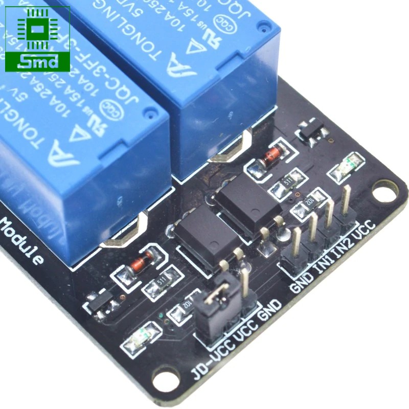 Module 2 relay 2 kênh với opto cách ly 5V đóng cắt thiết bị điện 10A